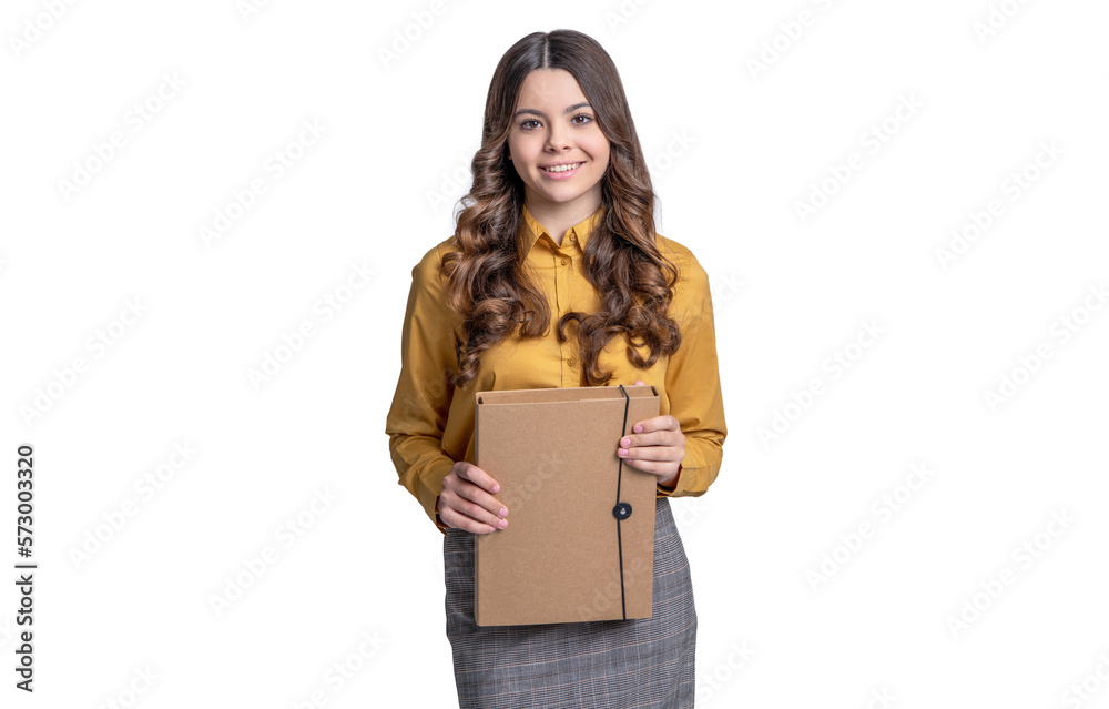 photo of teen school girl smile with folder. teen school girl isolated on white. teen school girl photo of teen school girl smile with folder. teen school girl isolated on white. teen school girl
