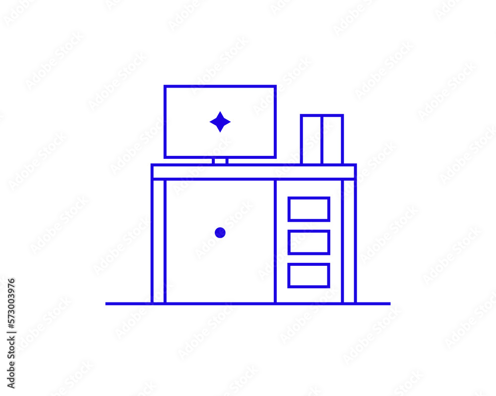 Isolated Concept of desktop in a flat style. Work thin line icon. Office editable stroke icon. Vector illustration
Isolated Concept of desktop in a flat style. Work thin line icon. Office editable stroke icon. Vector illustration