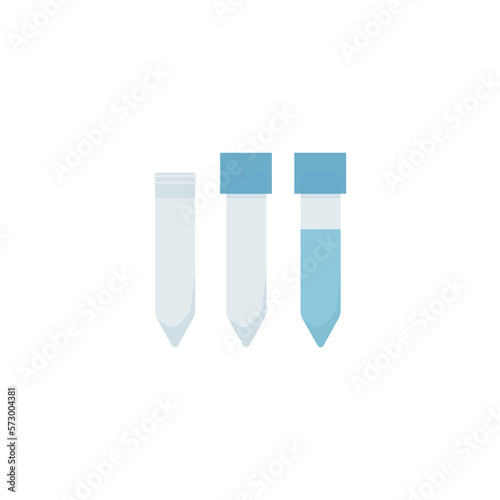 Light blue plastic small vial with blue screw cap