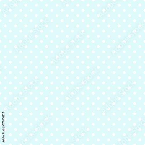 Seamless retro pattern with white small polka dots on baby blue background.Flat style vector illustration.