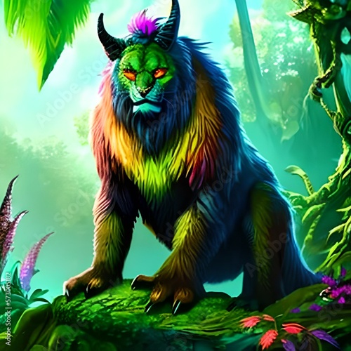 animal in the jungle. AI