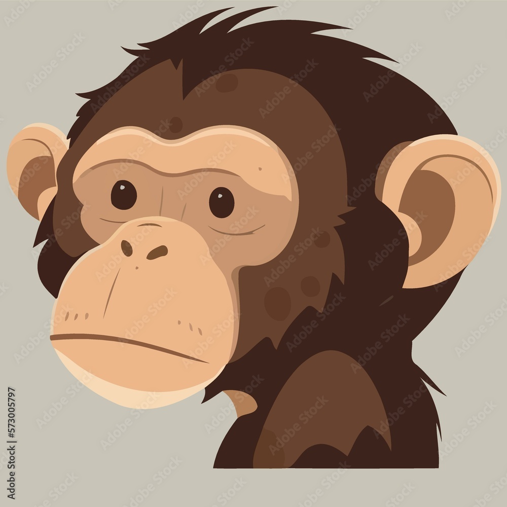 animal mammal cute primate chimpanzee created with Generative AI technology animal mammal cute primate chimpanzee created with Generative AI technology