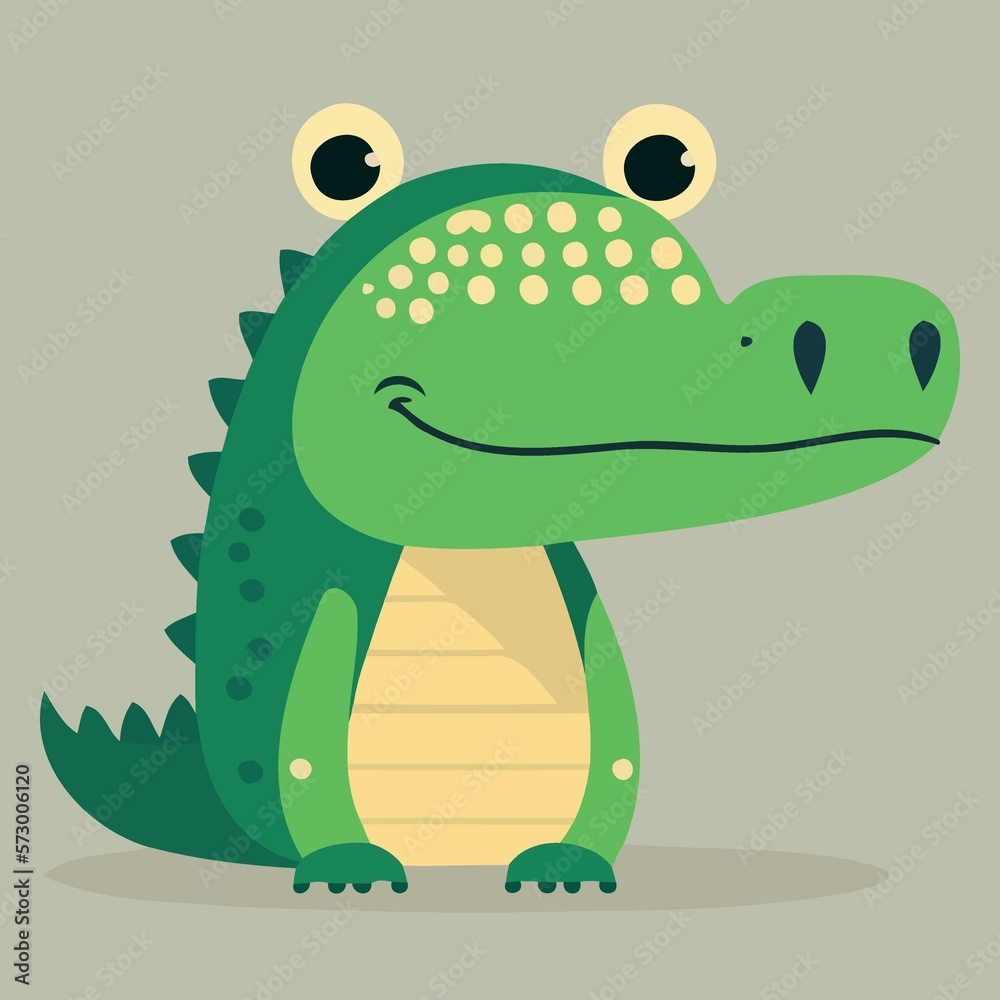 Naklejka premium cute crocodile reptile animal body created with Generative AI technology