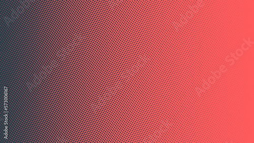 Pop Art Dots Wavy Halftone Linear Gradient Vector Textured Red Dark Blue Abstract Background. Dot Work Structure Subtle Texture Design Element. Half Tone Contrast Graphic Minimalist Art Wallpaper