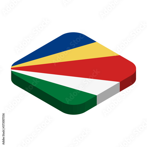 Free Download Seychelles flag - 3D isometric square flag with rounded corners. - GFXLoad