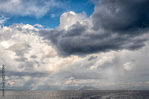 beautiful clouds in the sea, yachting