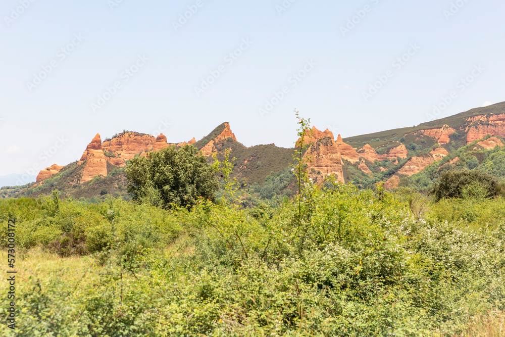 a view to Las Medulas - Roman mining area, comarca el Bierzo, province of Leon, Castile and Leon, Spain - June 2022