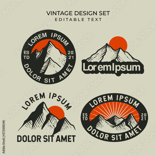vintage badges design illustration collection set