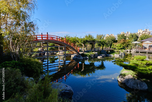 A walk in the park near the Black Sea coast. Crimea, Yalta. Vacation at the recreation center.