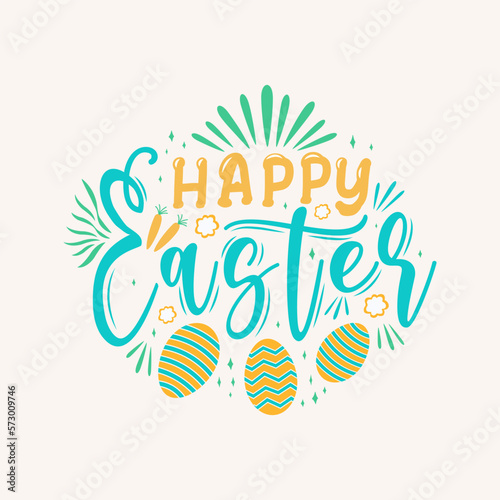 Fototapeta Naklejka Na Ścianę i Meble -  Happy Easter Beautiful Hand drawn calligraphy and brush pen lettering. Design for holiday greeting card and invitation of the Happy Easter day.