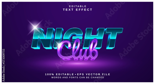 Editable text style effect - Night Club text style theme.