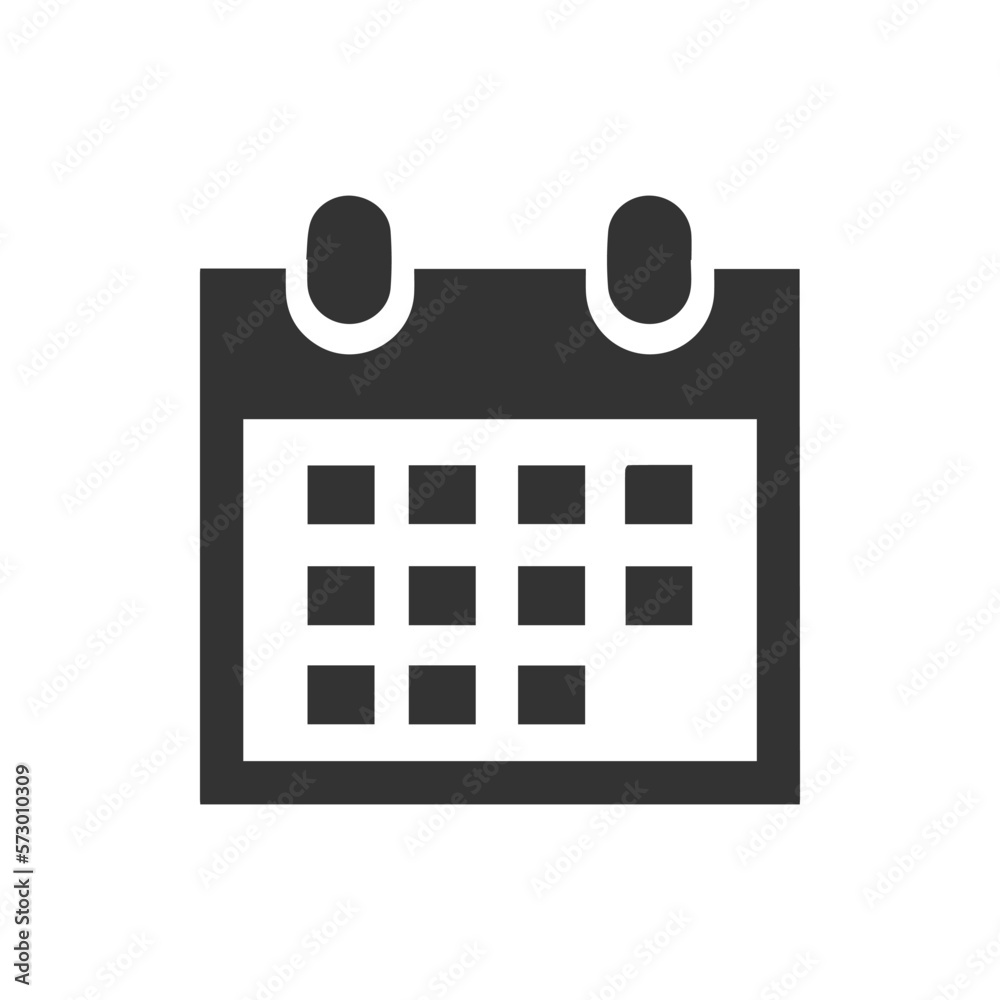 Vector illustration of calendar icon. Date, calendar simple icon vector on white background. Vector illustration - Vector Vector illustration of calendar icon. Date, calendar simple icon vector on white background. Vector illustration - Vector