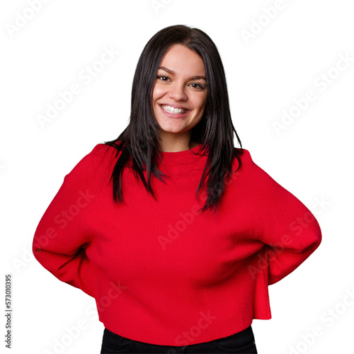 Young caucasian woman isolated happy, smiling and cheerful.