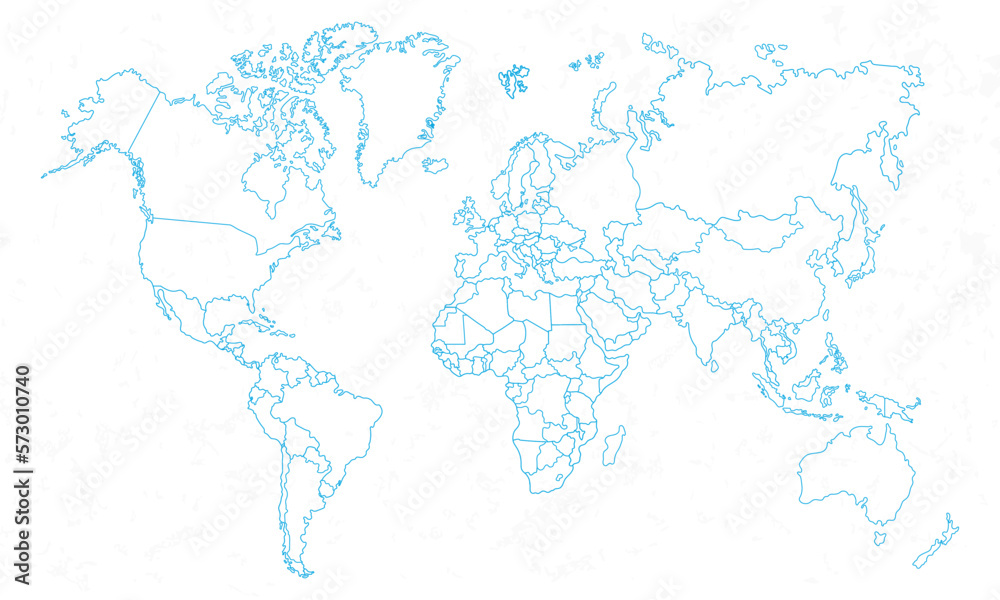 World map on white background. World map with countries borders 