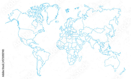 World map on white background. World map with countries borders 