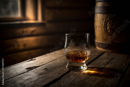 Obraz na płótnie Glass of whiskey with ice