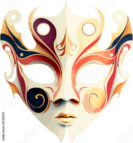 ornate colorful venetian mask created with Generative AI technology © ViniSouza128