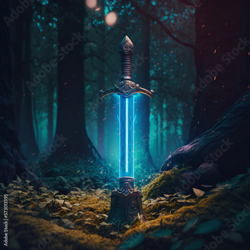Blue sword lighting