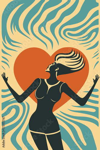 adult woman illustrating international women's day with fictiona created with Generative AI technology