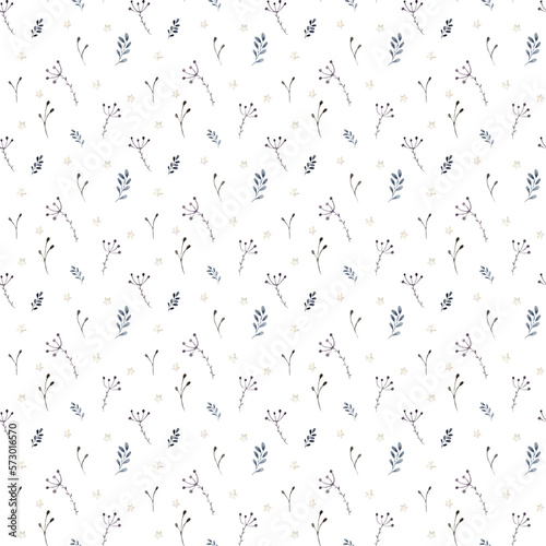 Cute seamless pattern with Watercolor floral seamless pattern. Constellation bears. Cute children pattern. Perfect for background paper or textiles. © Ekatmart