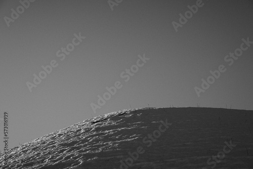 Cultural landscape by the lover parts of Lenaelva River, Toten, Norway, in winter. photo