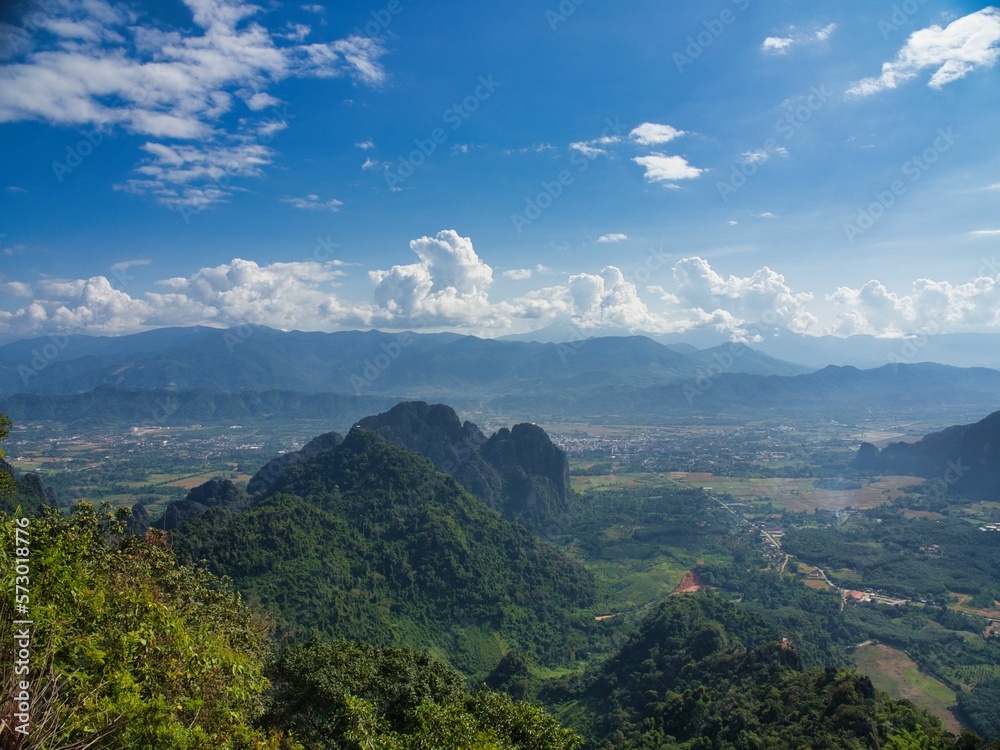 Mountain at Vang Vieng Laos. Amazing tourist top spot, Hike through forest and mountain. High quality photo