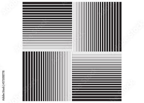 Square striped black lines vector pattern. For wall decor, interior, wallpaper, furniture, web design, printing, packaging, advertising. Universal striped vector background.