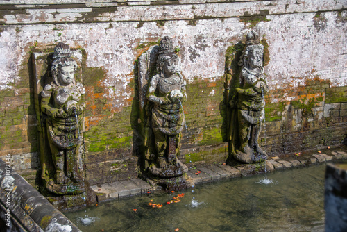 Stone sculptures on the temple complex "Goa Gajah"