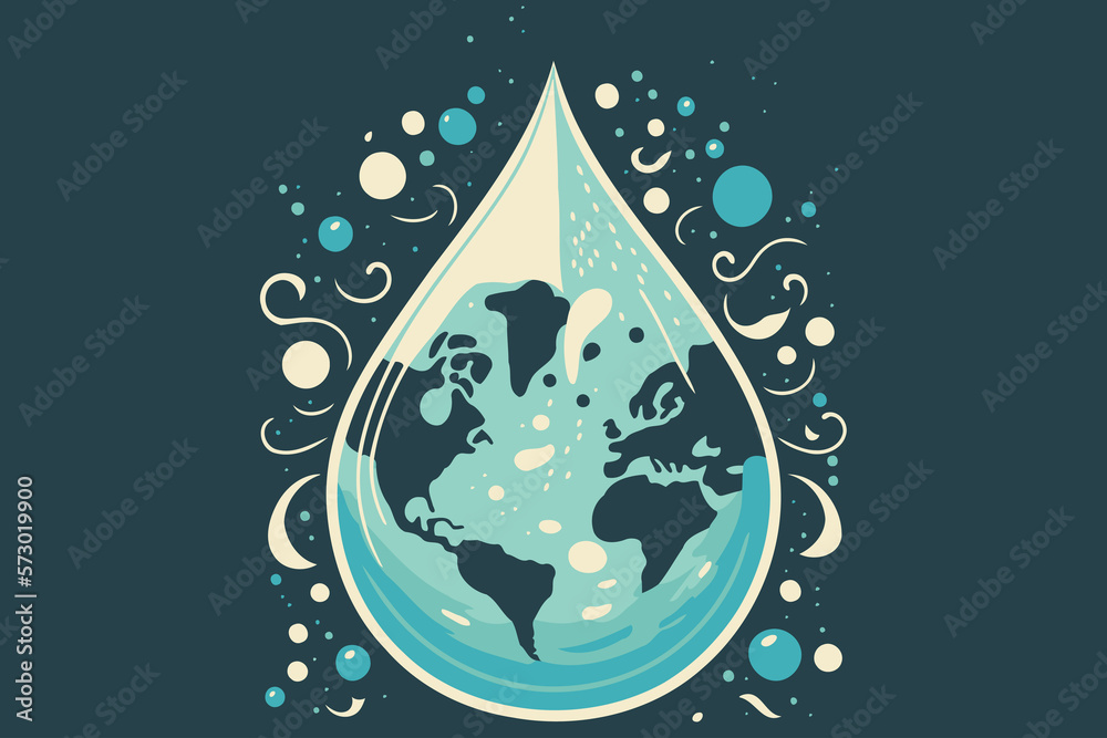 Obraz premium planet in the shape of a drop of water created with Generative AI technology