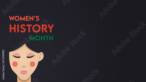 Womens History Month. Womens day celebration background design on march 8th. Vector illustration with copy space area.