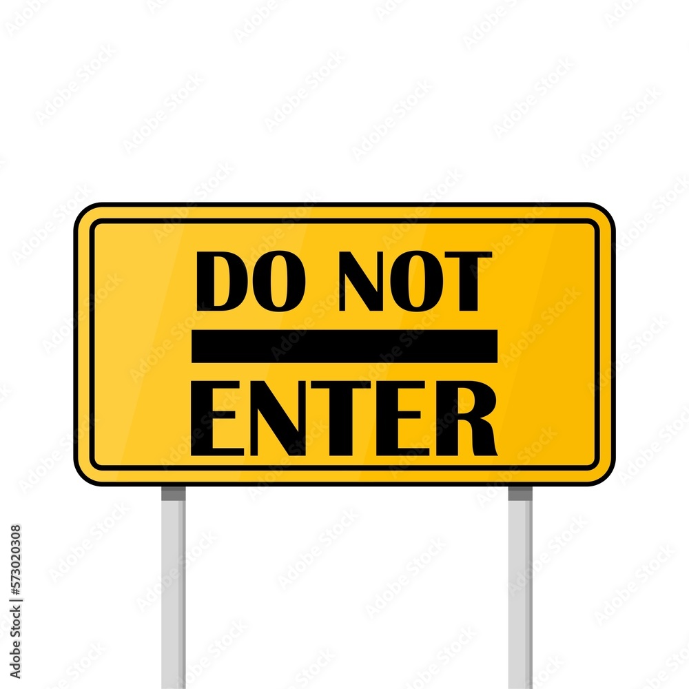 Isolated Do not Enter signal. Flat design. Isolated Do not Enter signal. Flat design.