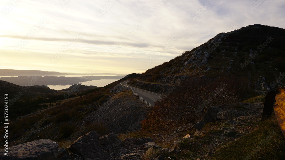 Coastal driving road on holiday in Croatia