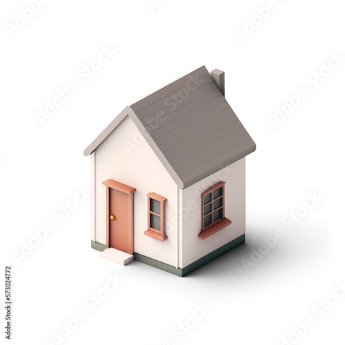 house 3d vector render png isolated