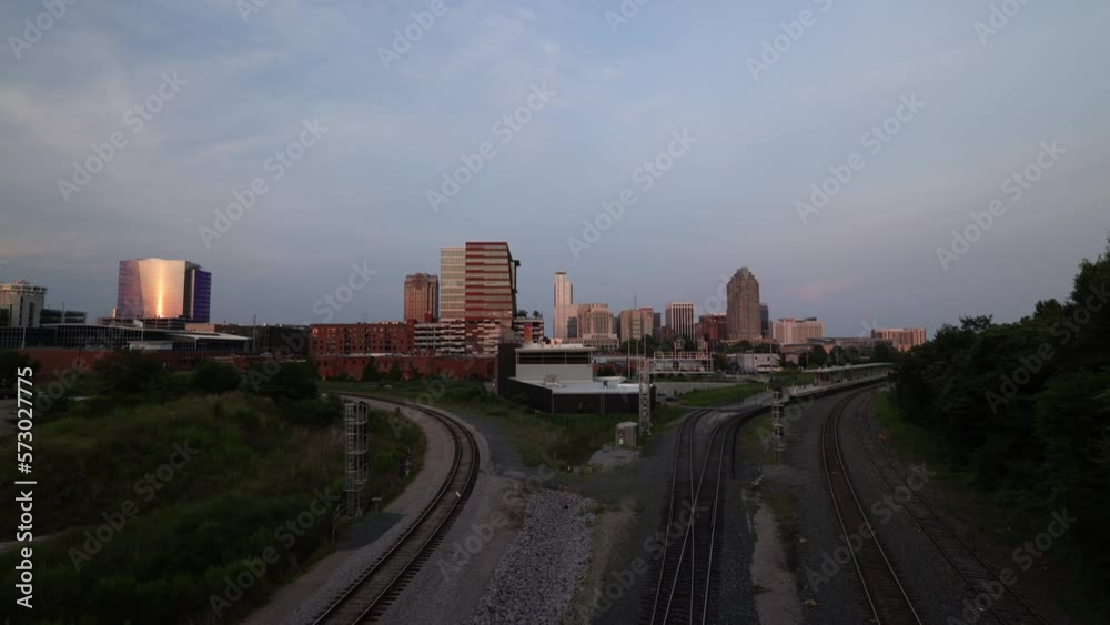 Time Lapse of Raleigh North Carolina Skyline Through Sunset To Night Time Lapse of Raleigh North Carolina Skyline Through Sunset To Night