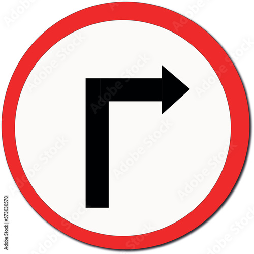 sharp right turn sign