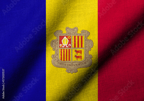 3D Flag of Andorra waving