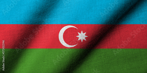 3D Flag of Azerbaijan waving