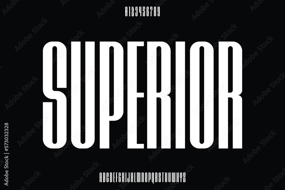 Decorative condensed display font vector stock vector adobe stock