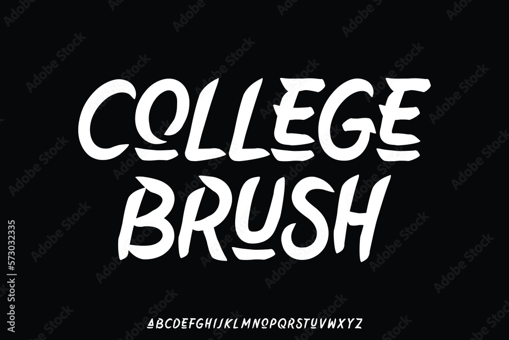 Decorative handwritten brush stroke font vector vector de Stock Adobe