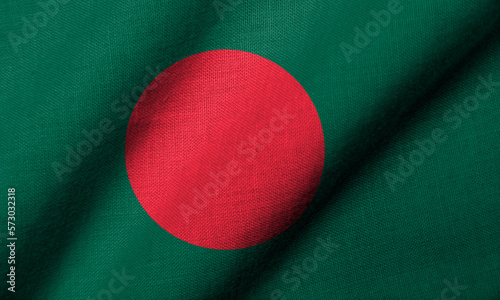3D Flag of Bangladesh waving