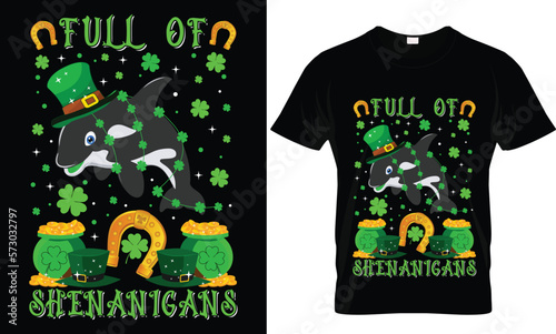 full of shenanigans st patrick day t shirt design