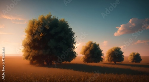 Golden wheat field landscape  AI Generated 