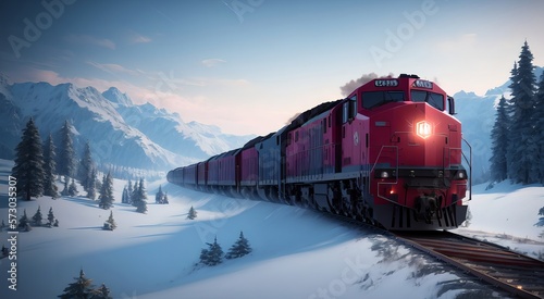 locomotive on railway track [AI Generated]