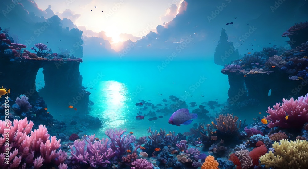 Fototapeta premium Underwater paradise: Tropical coral reef [AI Generated]