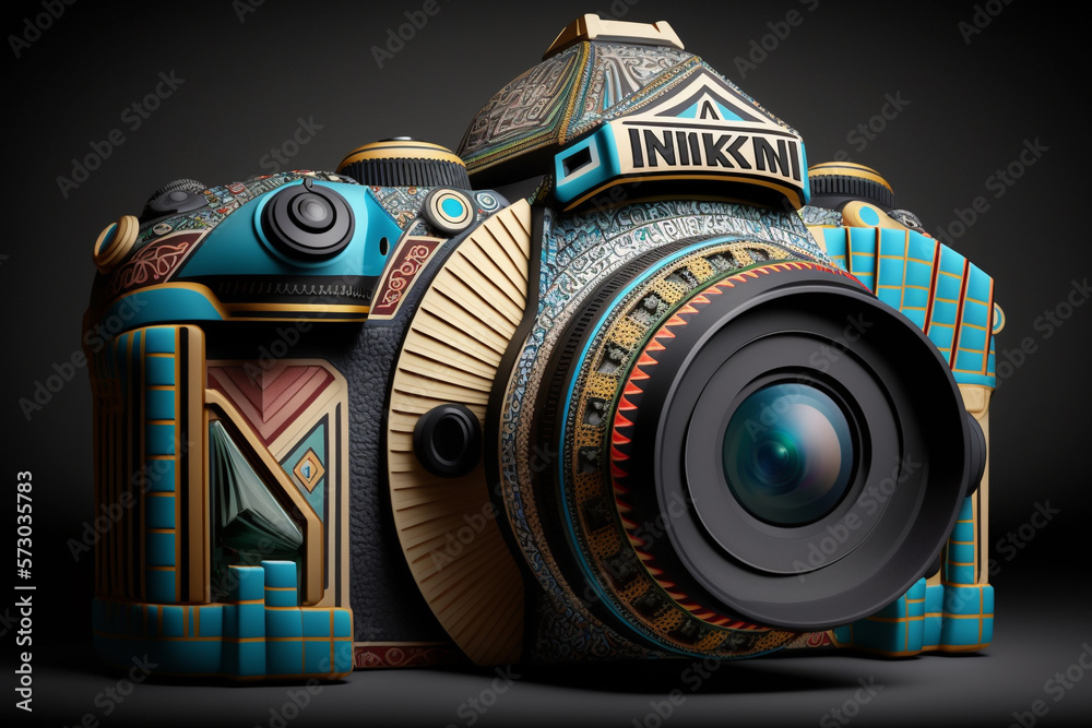 Psychedelic Futuristic Egyptian Camera HighTech Digital Device AI