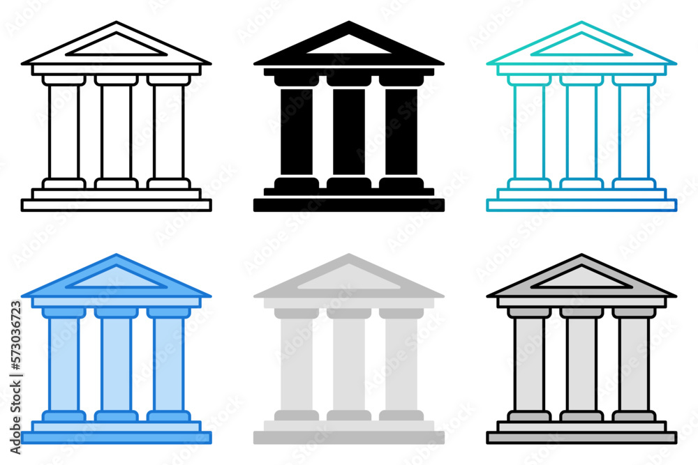 Obraz premium Bank in flat style isolated