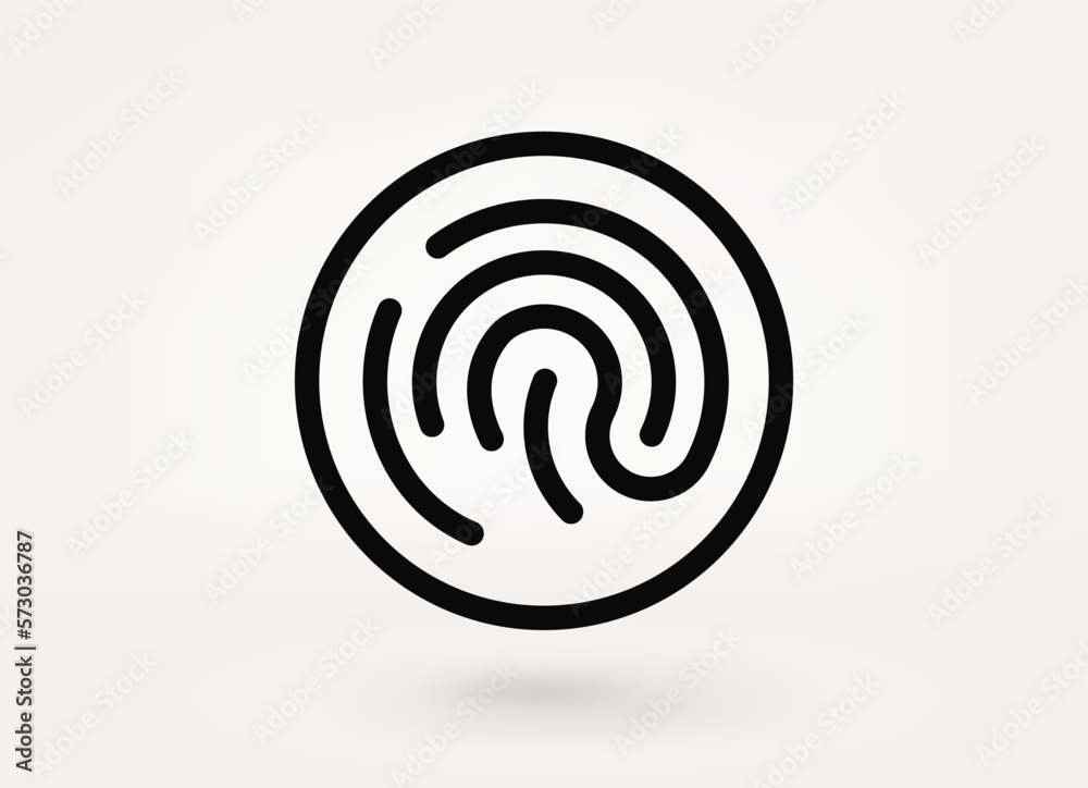 Fingerprint security pictogram. Vector linear icon Fingerprint security pictogram. Vector linear icon