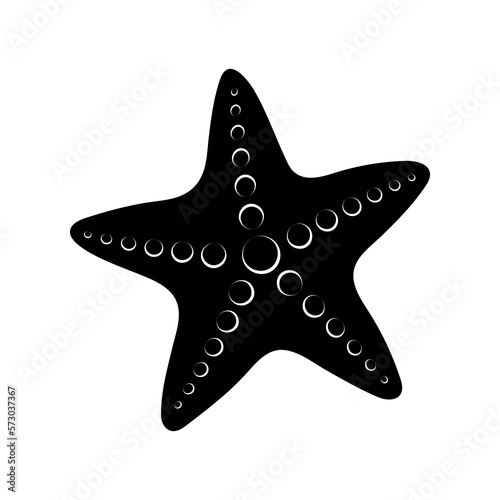 Starfish. Black vector icon in flat style.