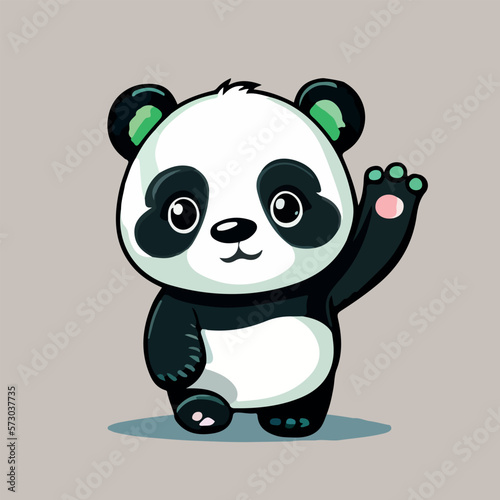 Cute Panda Cartoon Vector Icon Illustration. Animal Nature Icon Concept Isolated Premium Vector. Flat Cartoon Style