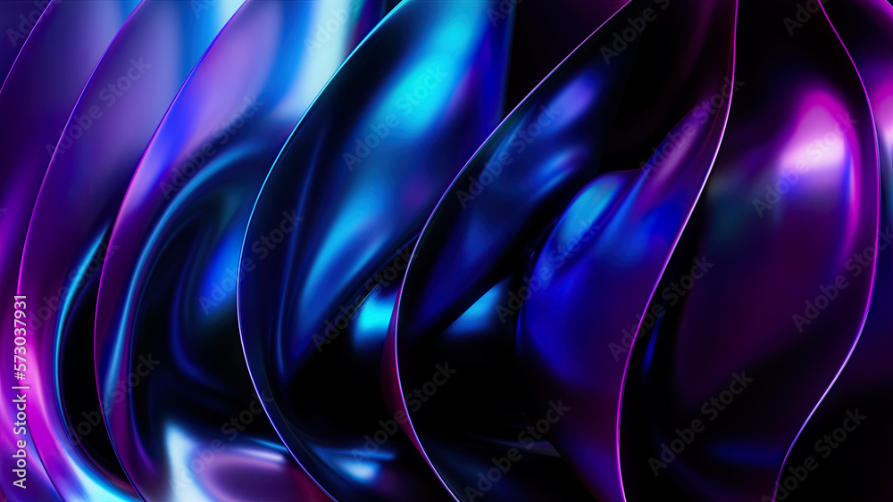 Obraz premium 3d render, abstract background with layers macro, wavy fashion wallpaper